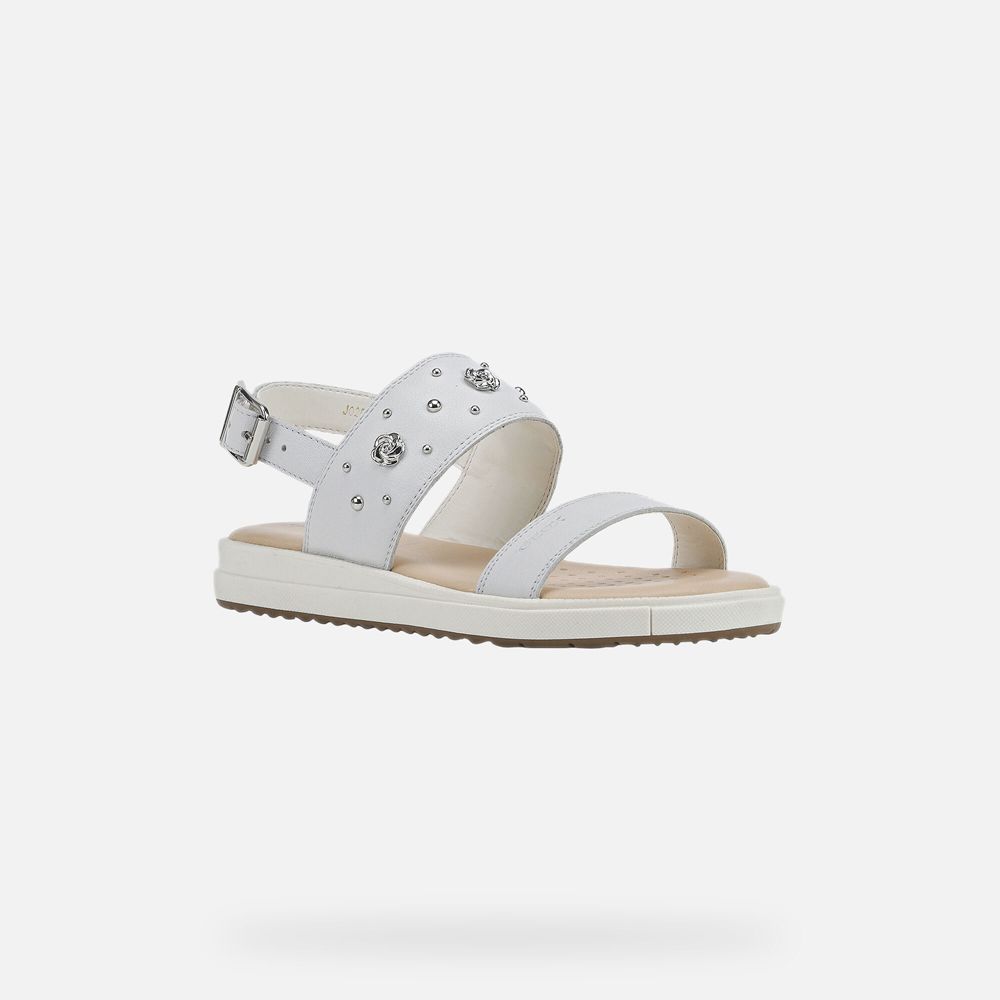 Sandalias Geox Menina Branco - Rebecca - BSIPO1482